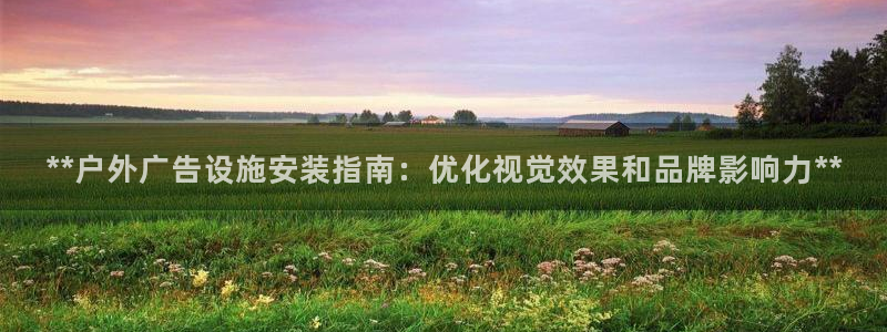 杏宇平台代理怎么样：**户外广告设施安装指南：优化视觉效果和品牌影响力**