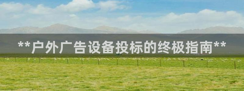 杏宇代理注册：**户外广告设备投标的终极指南**