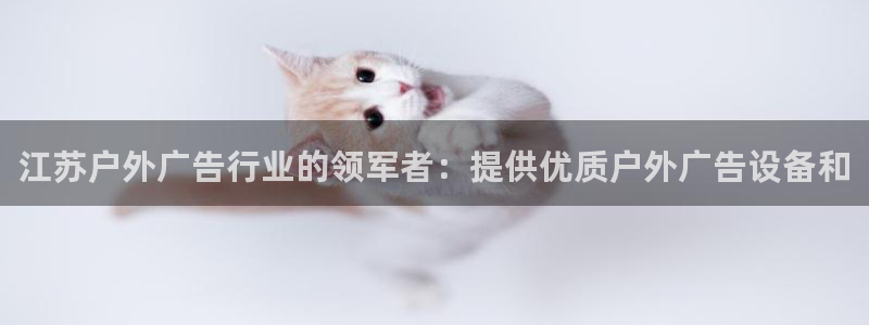 杏宇平台开户：江苏户外广告行业的领军者：提供优质户外广告设备和