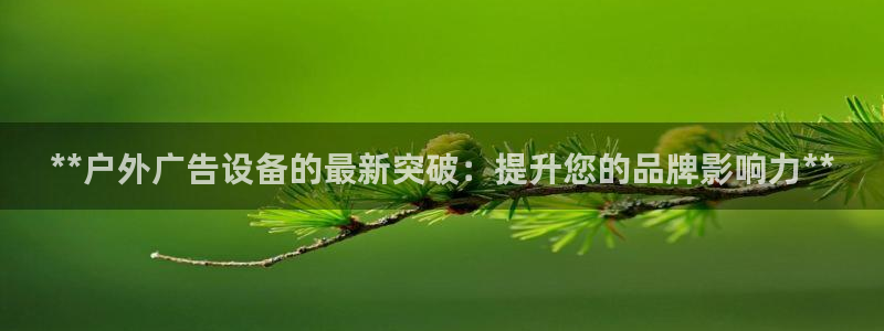 杏宇平台代理怎么样赚钱：**户外广告设备的最新突破：提升您的品牌影响力**