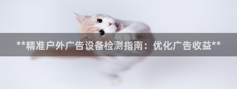 杏宇代理注册：**精准户外广告设备检测指南：优化广告收益**