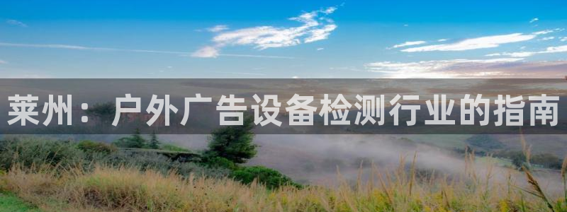 杏宇官方平台官网下载：莱州：户外广告设备检测行业的指南