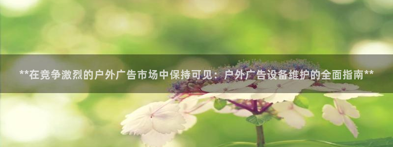 杏宇平台代理怎么样啊：**在竞争激烈的户外广告市场中保持可见：户外广告设备维护的全面指南**