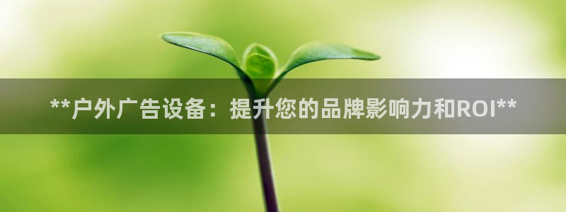 杏宇平台代理怎么样可靠吗：**户外广告设备：提升您的品牌影响力和ROI**